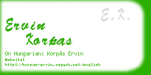ervin korpas business card